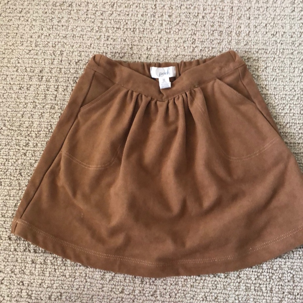 Peek Brown soft suede like skirt with pockets
